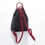 Kép 6/11 - Valódi bőr női hátizsák Fekete-Piros színben S6925