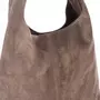 Kép 2/7 - Valódi velúrbőr női táska sötét taupe színben