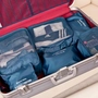 Kép 5/10 - Bőröndrendező táskák utazáshoz 6 db-os szett navy pöttyös színben